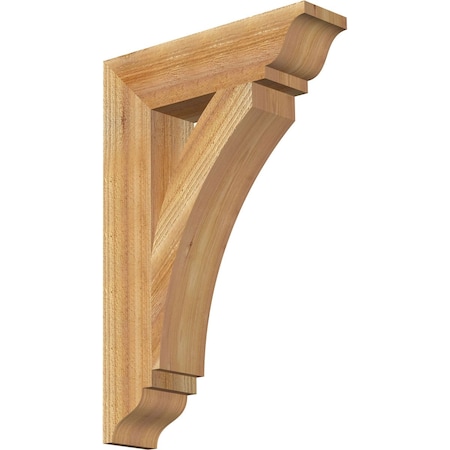 Ekena Millwork Thorton Traditional Rough Sawn Bracket, Western Red Cedar, 4"W x 16"D x 24"H BKT04X16X24THR01RWR